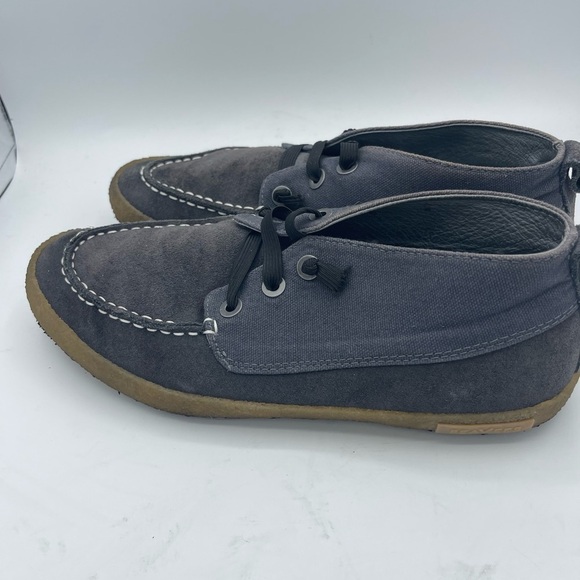 SeaVees Bayside Mocs US 9.5 Men's Suede Blue Chukka Boot Shoe Canvas Moccasin - Picture 2 of 5